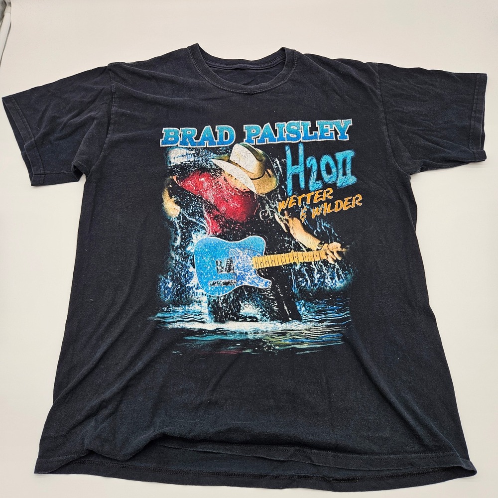 Brad Paisley‎ H20ll Wetter Wilder Tour T Shirt Black Mens Size XL